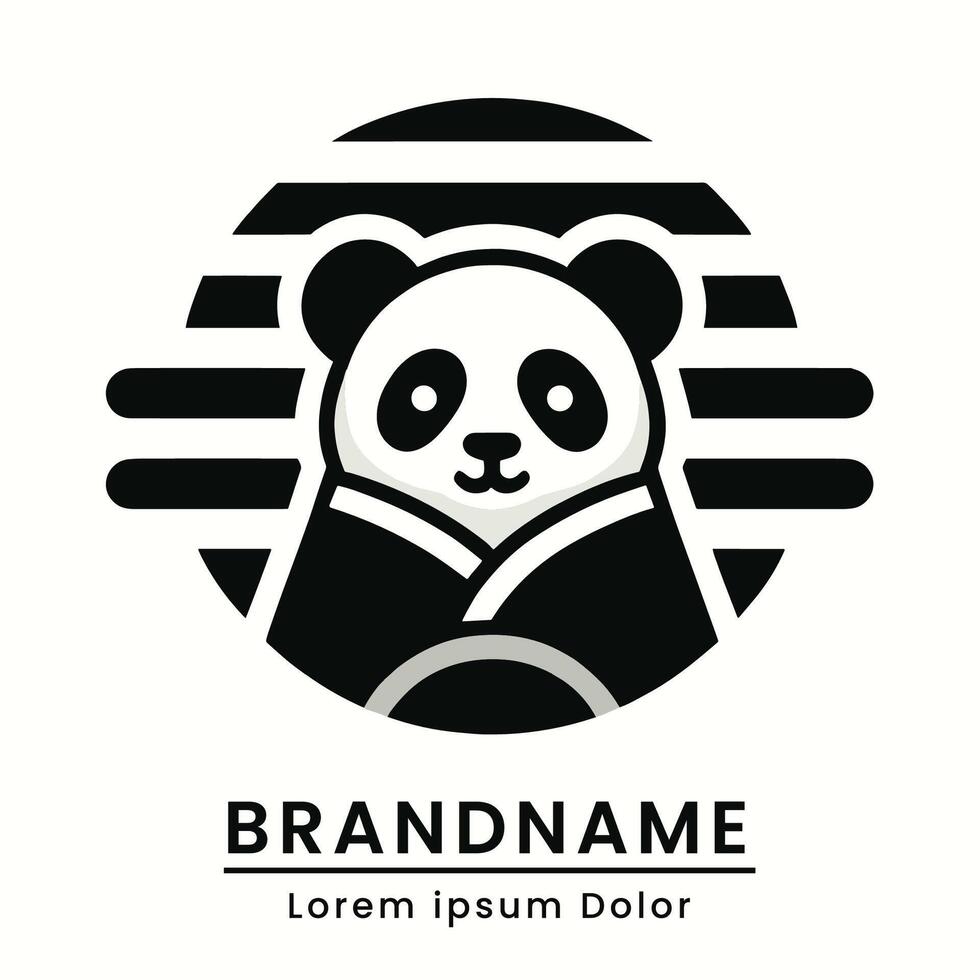 maskot panda logotyp design modern klassisk maskot branding vektor