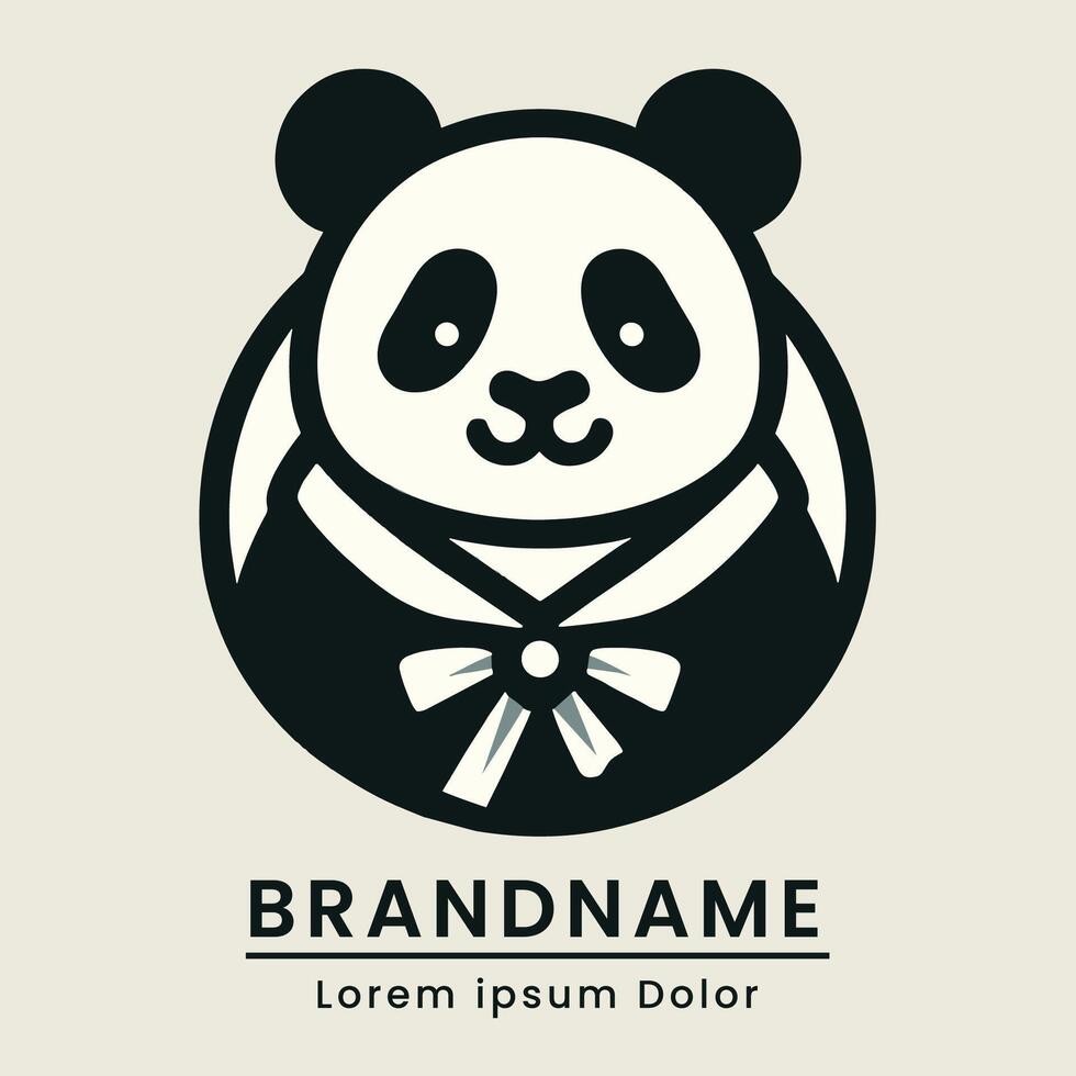 Panda Logo tragen süß Kleider modern einfach Stil süß branding vektor