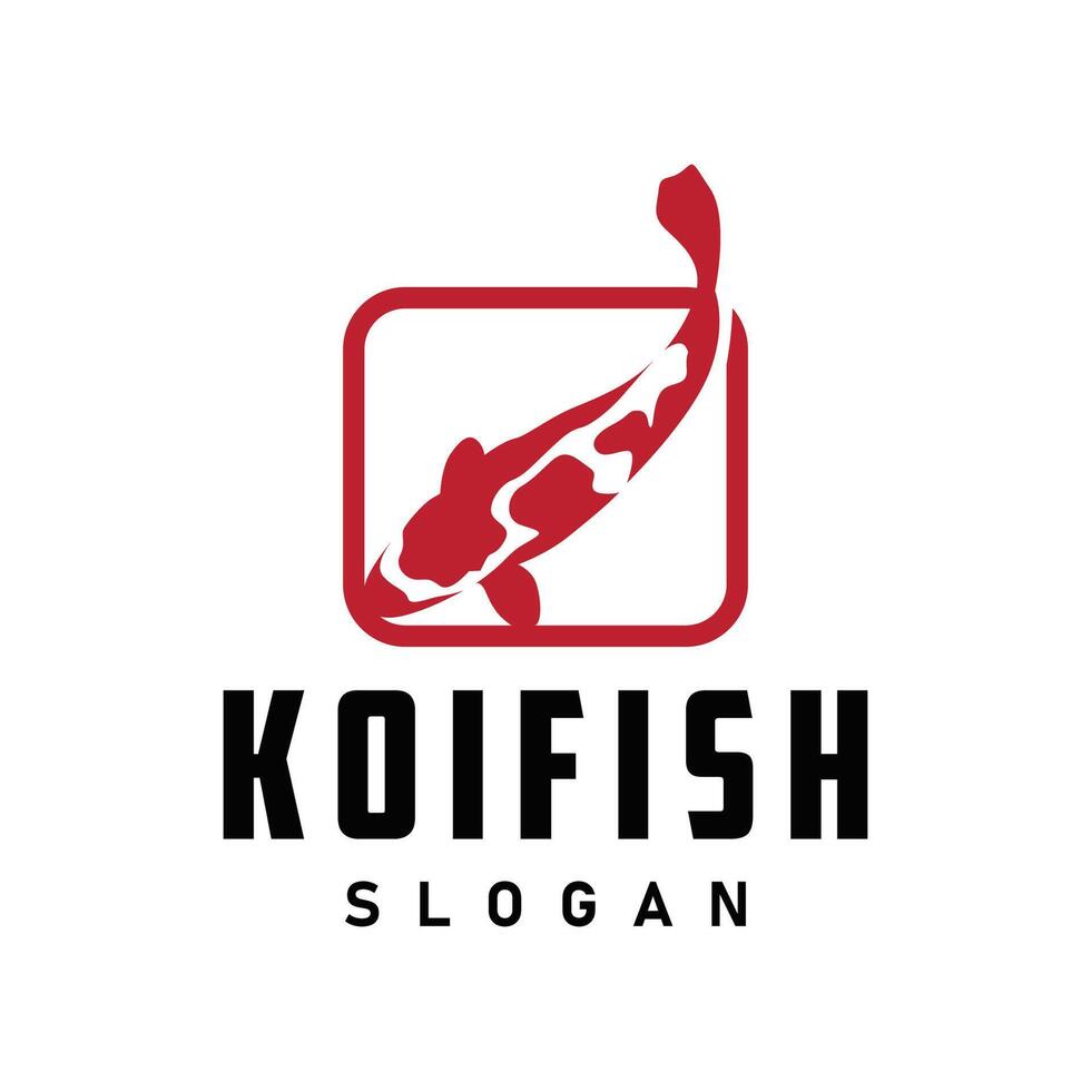 Koi-Fisch-Logo-Design, Zierfisch-Vektor, Aquarium-Ornament-Illustration Markenprodukt vektor