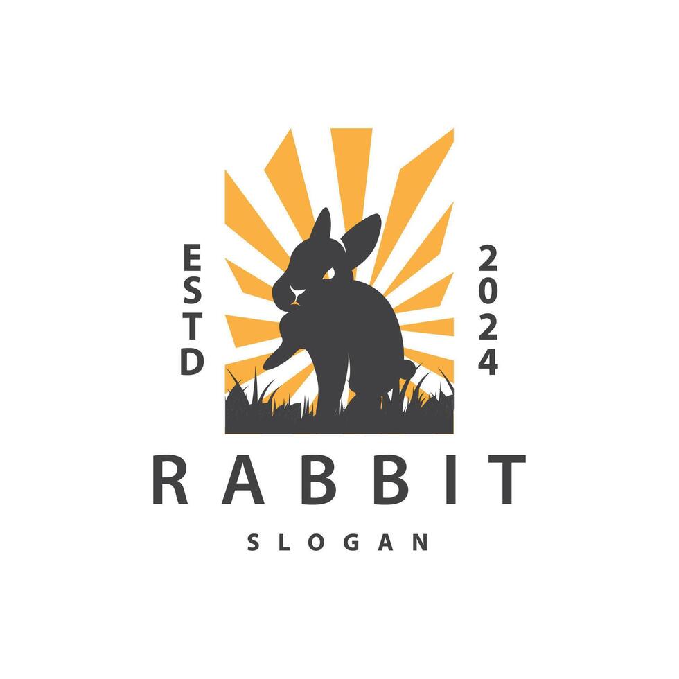 Hase Logo Design süß Hase einfach Tier Silhouette Illustration Vorlage vektor