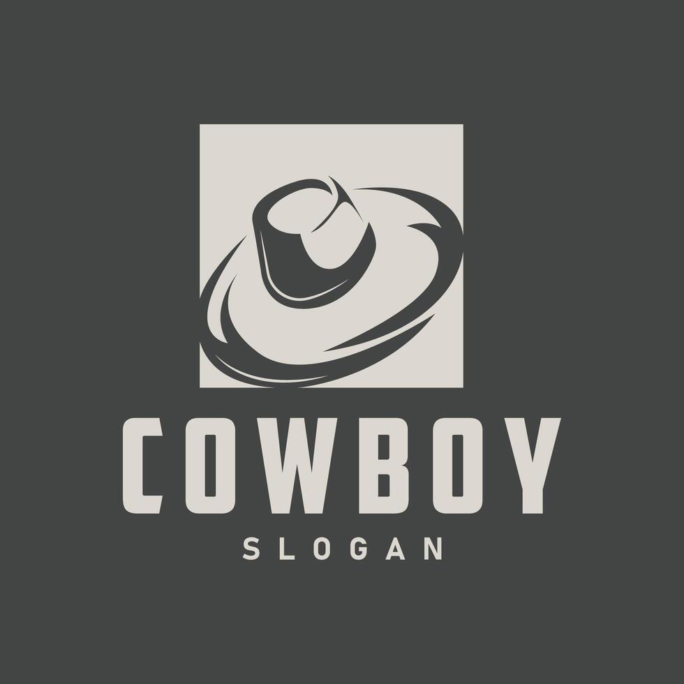 Cowboy Hut Logo einfach alt Westen Land Texas Cowboy schwarz minimalistisch Design retro Jahrgang Vektor Silhouette