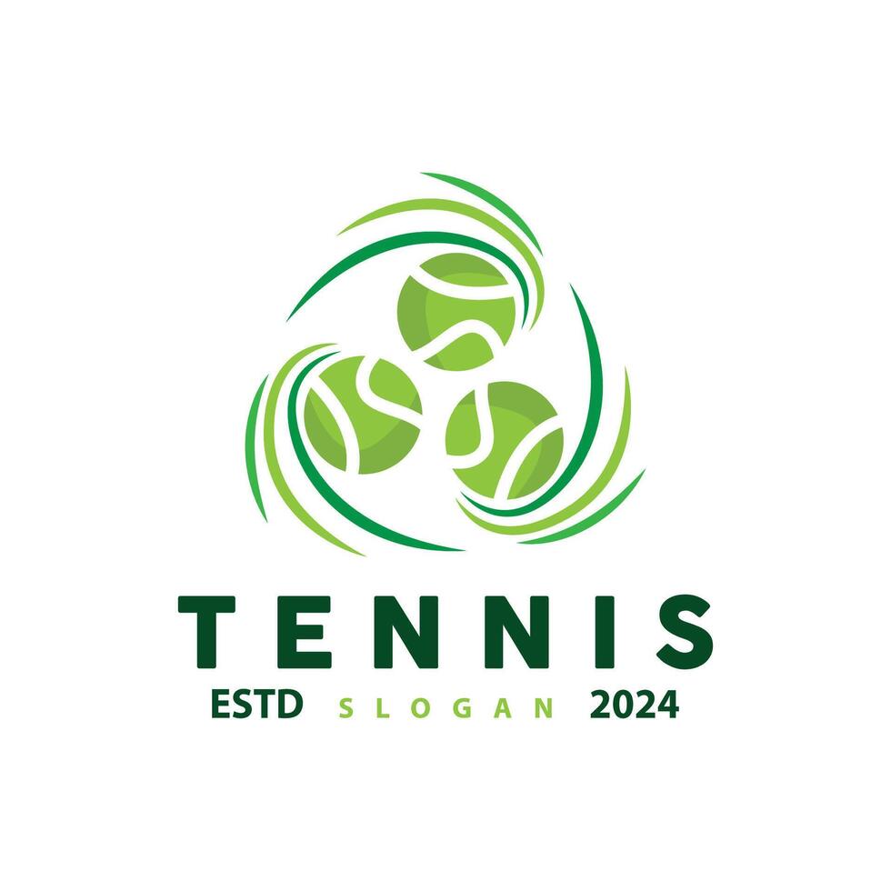 tennis sporter logotyp, boll och racket design för enkel och modern turnering mästerskap sporter vektor