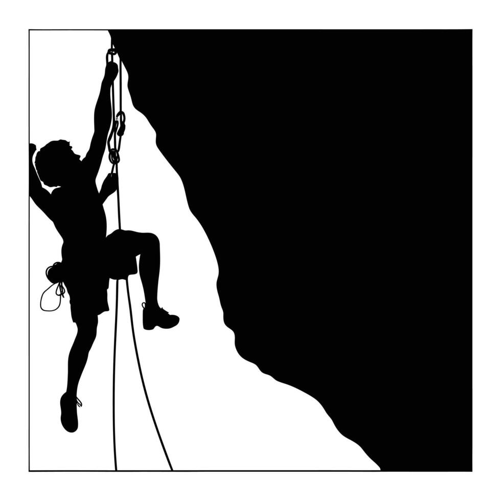 ai generiert Gipfel Leidenschaft dynamisch Bergsteiger Silhouette Sammlung zum Abenteuer Designs vektor