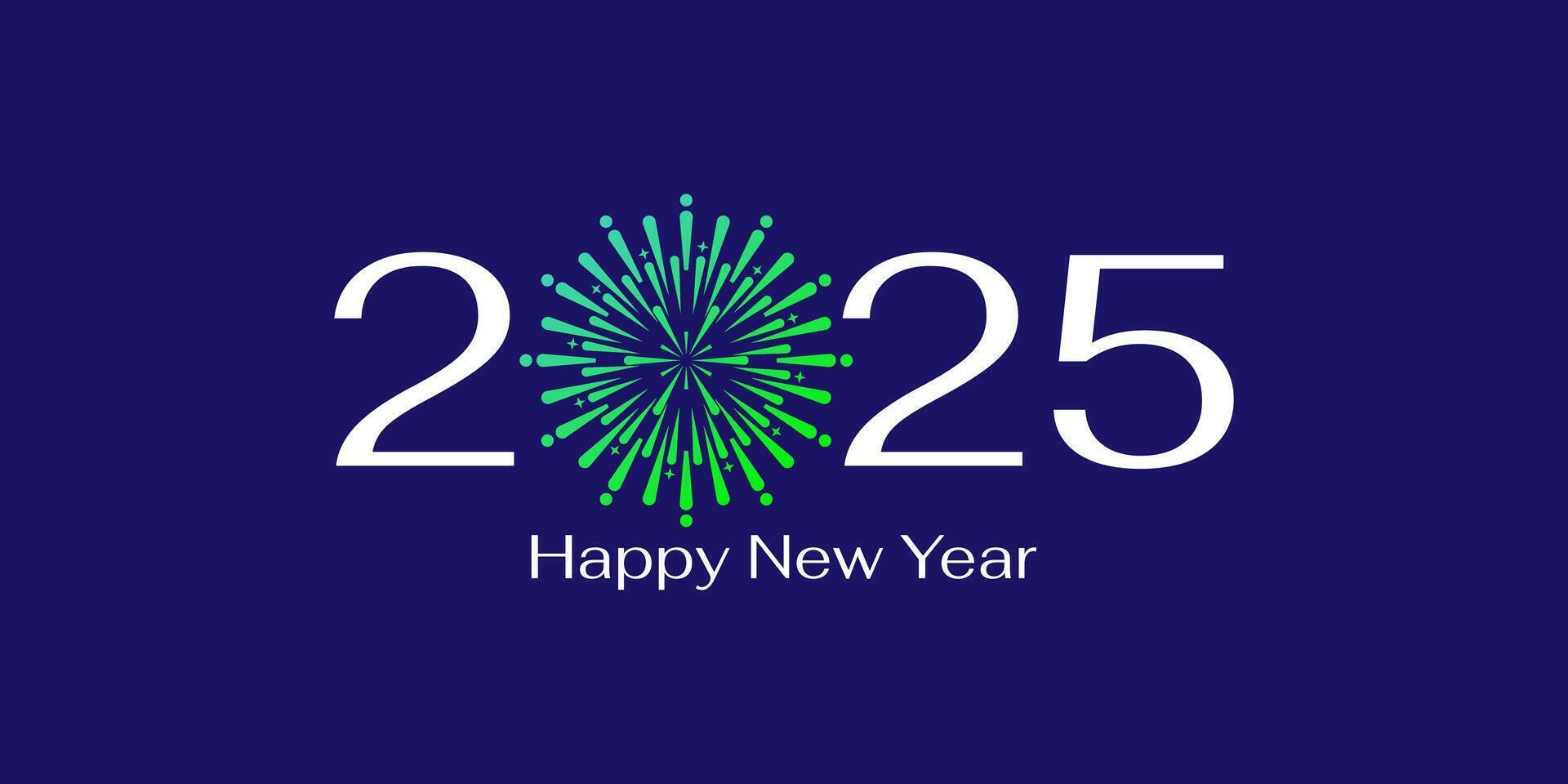 glücklich Neu Jahr 2025 Hintergrund Design. Neu Jahr 2025 Design Vorlage mit Feuerwerk vektor