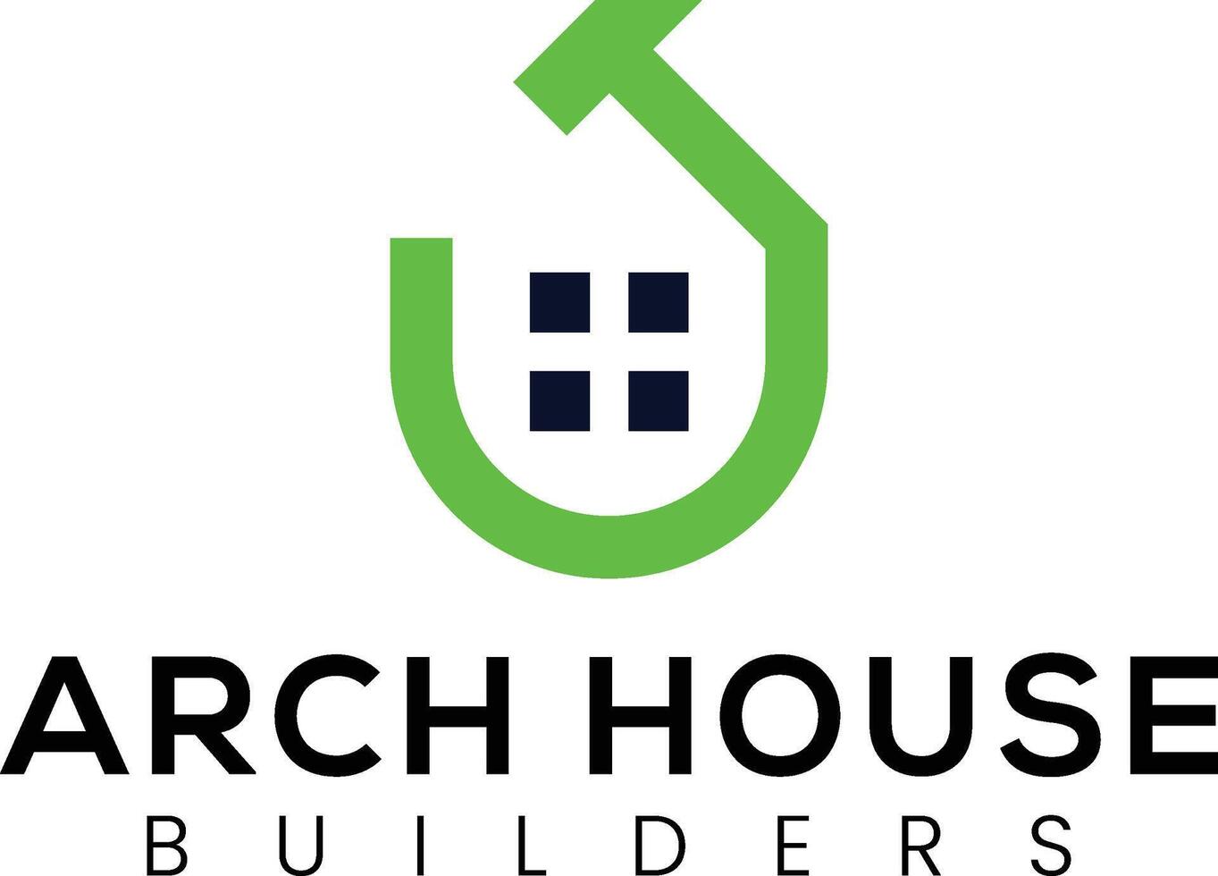 Bogen Haus echt Nachlass Zuhause Logo Design Vorlage vektor