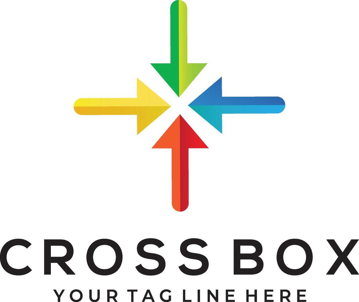Kreuz Box Logo Design Vorlage vektor