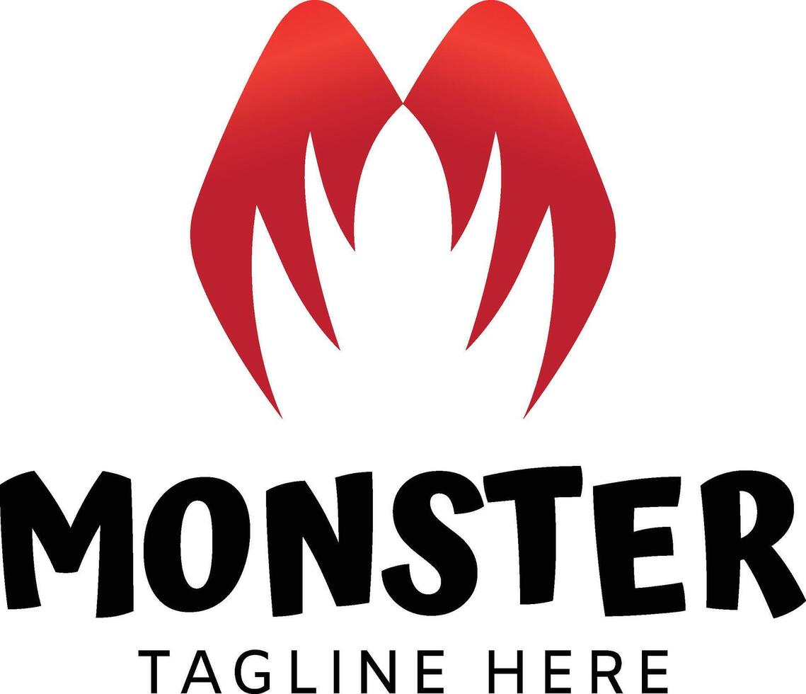 Monster- Flügel Stil Logo Design Vorlage vektor