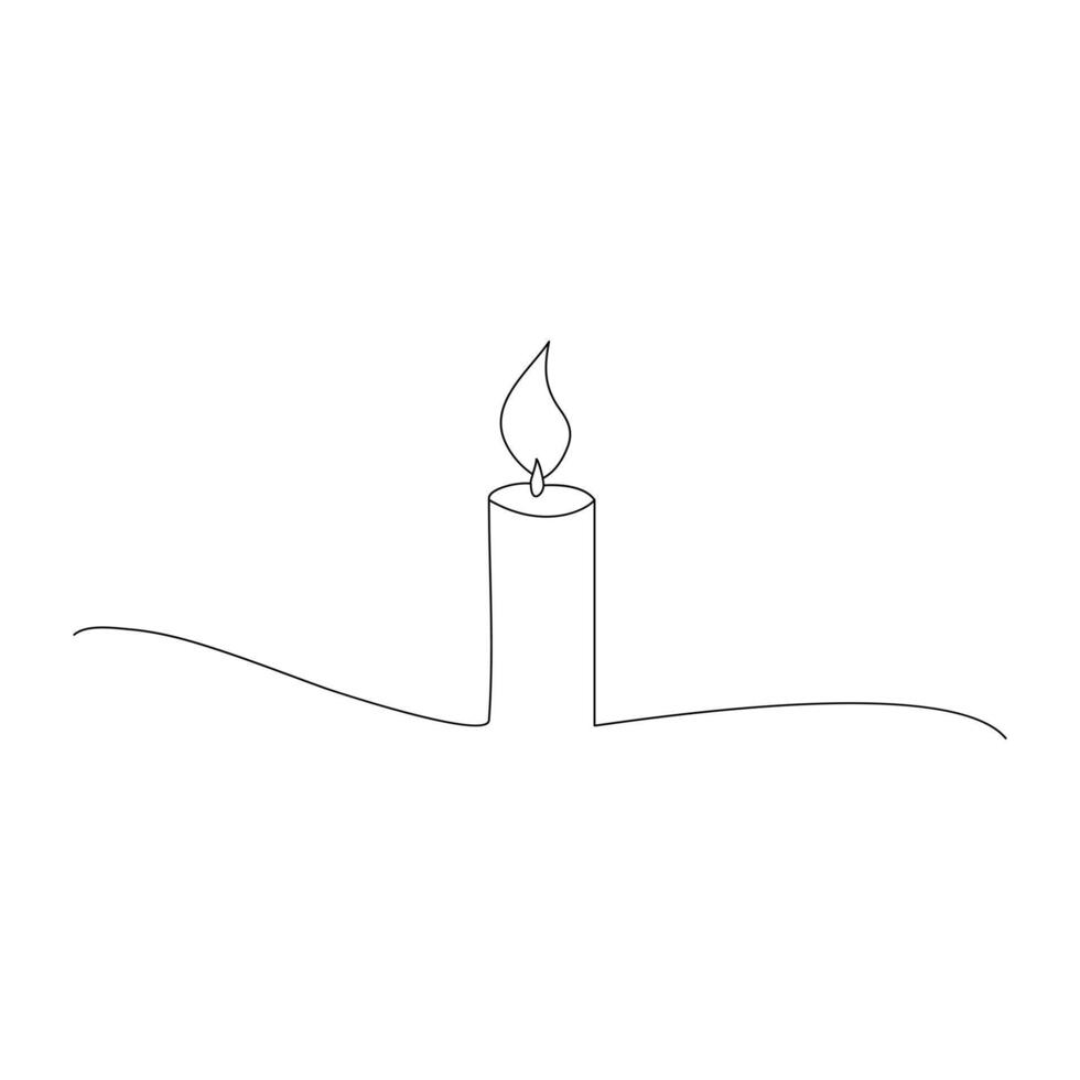 kontinuierlich Linie Zeichnung Kerze Vektor Illustration Design Färbung Seite zum Kinder Weiß Halloween Kerzen Vektor Illustration,
