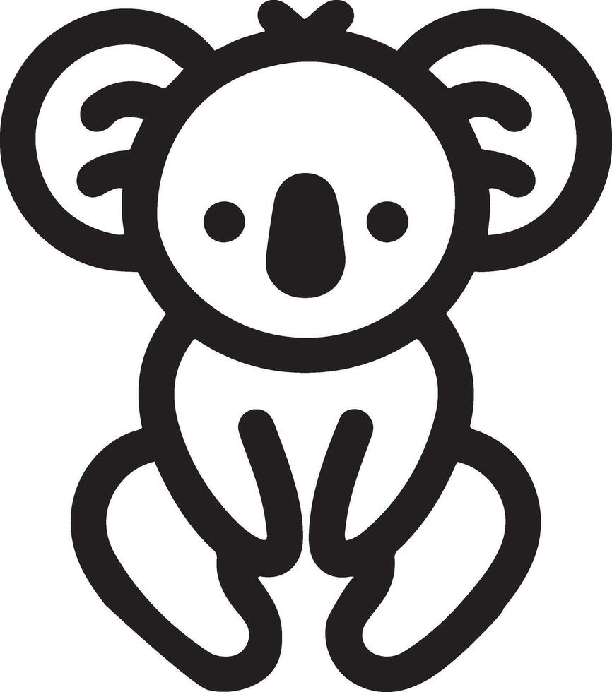 süß Koala Bär Linie Symbol Vektor Illustration auf Weiß Hintergrund.