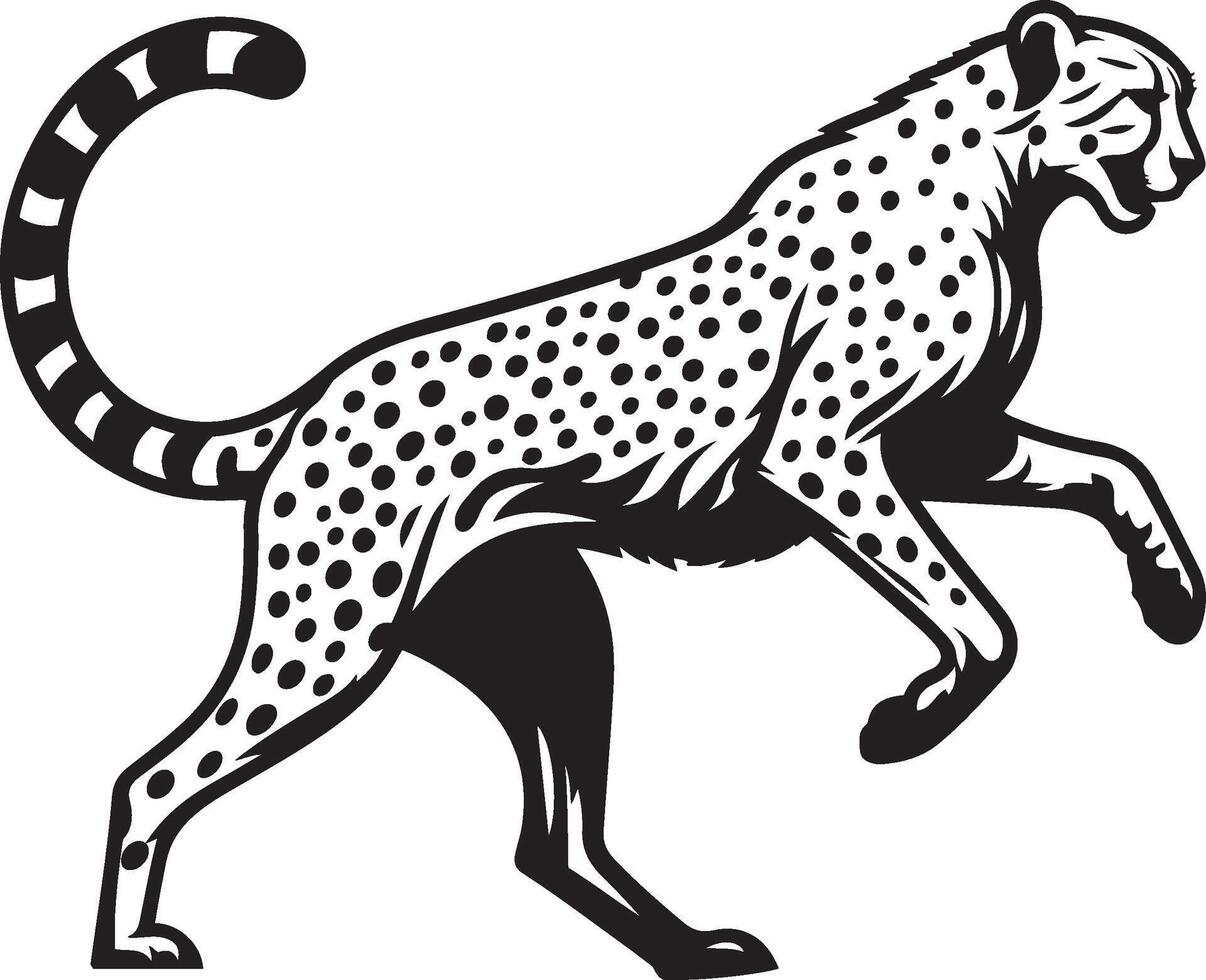 wütend Gepard Springen Vektor Illustration isoliert auf Weiß Hintergrund. Gepard Logo Symbol Designs Vektor.