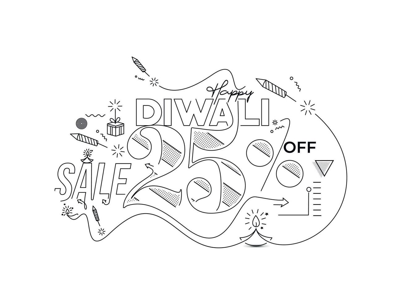 Happy Diwali Rabatt Verkauf Banner, Vektor-Illustration. vektor