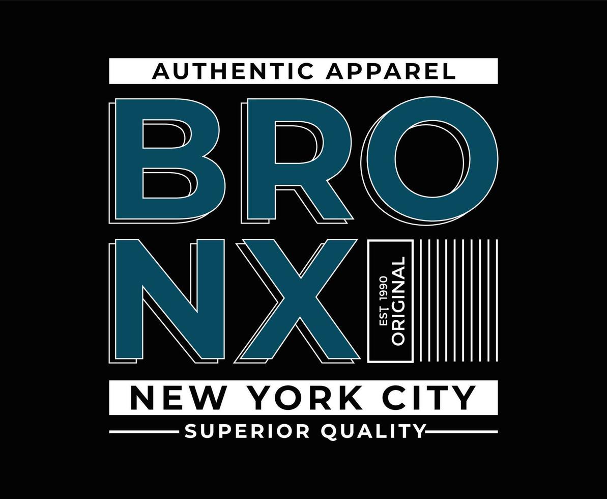 Bronx-Typografie-Vektor-T-Shirt-Grafiken für den Druck vektor