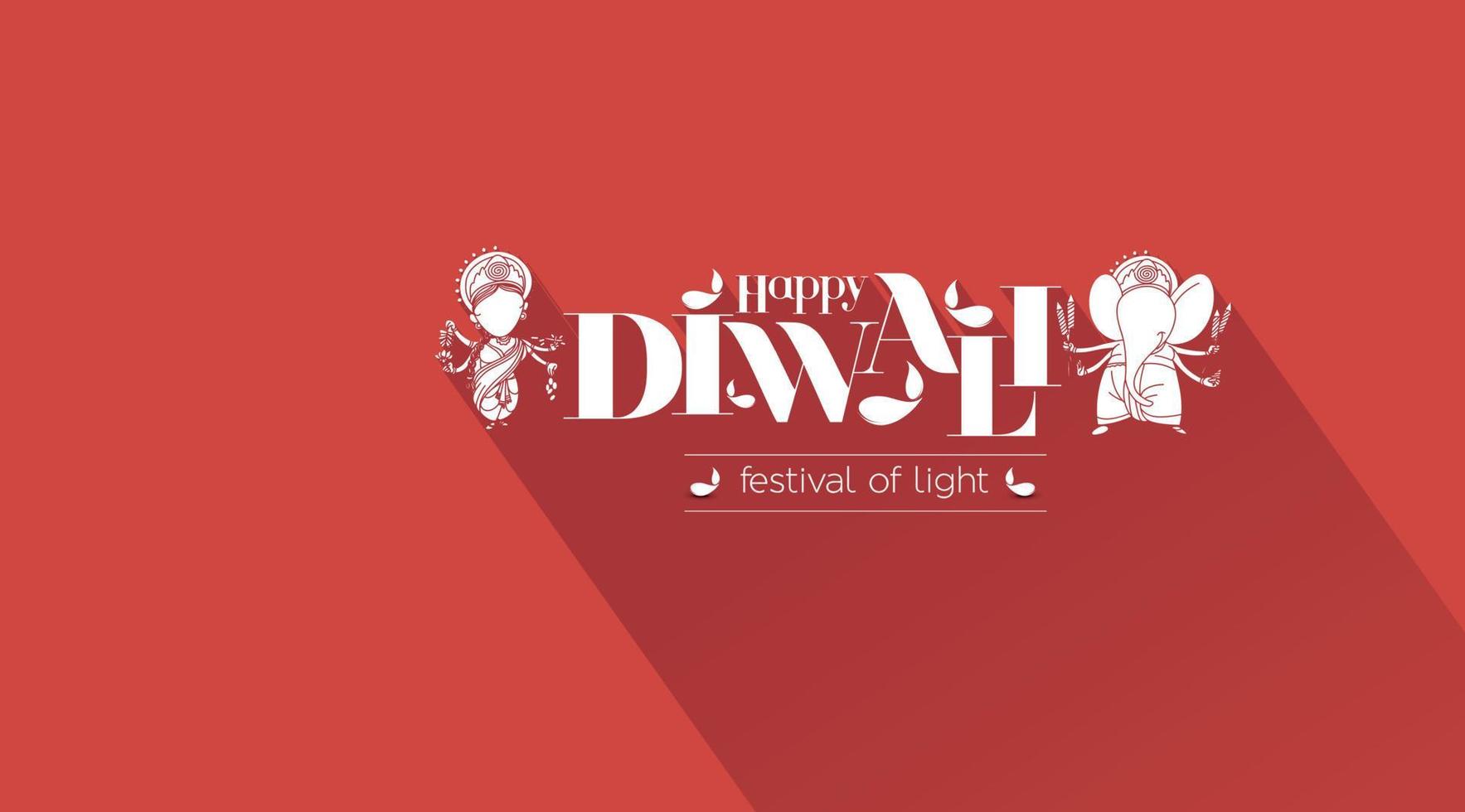 glad diwali hinduiska festival gratulationskort, vektorillustration. vektor