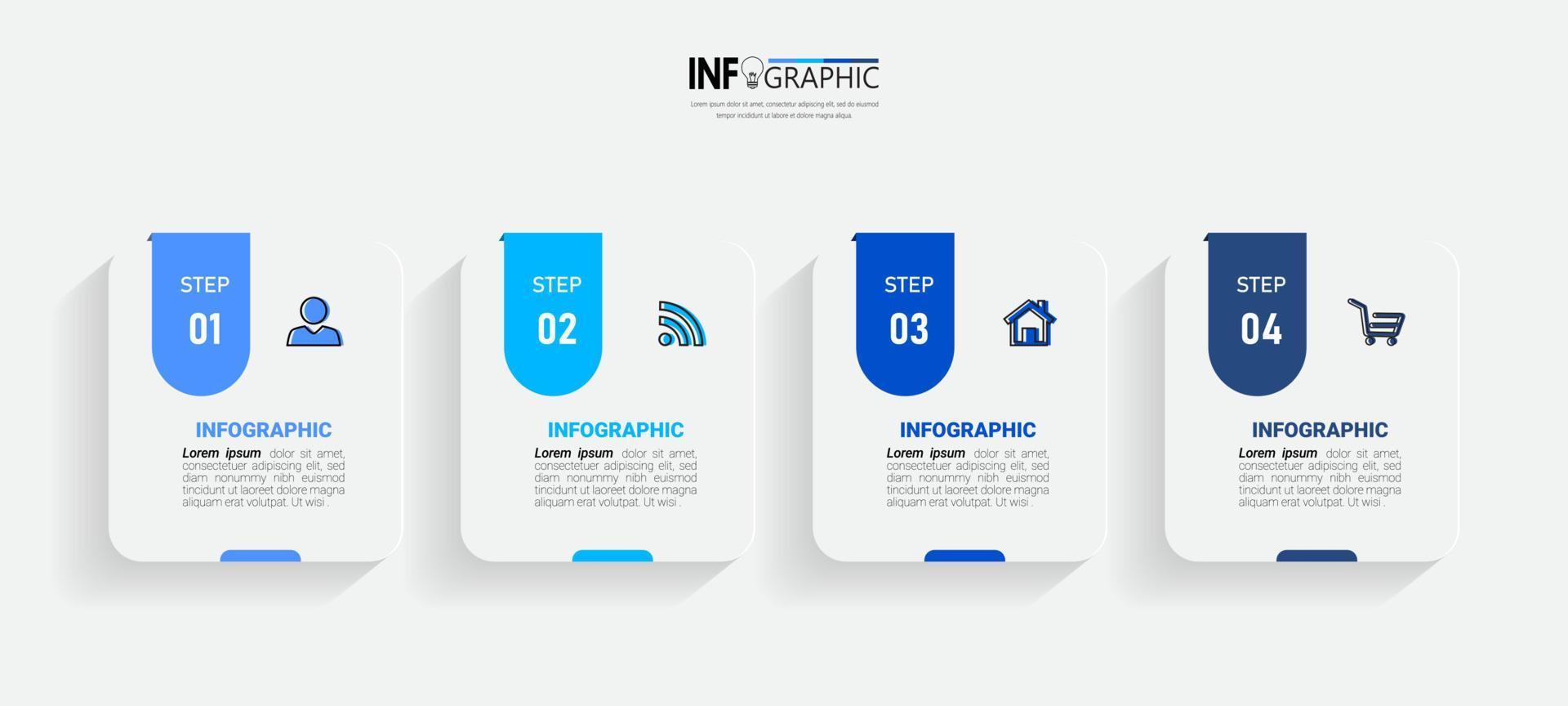 Schritte Infografik Designvorlage vektor