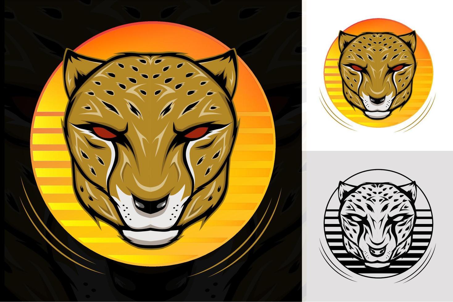 cheetah maskot emblem för sport team logotyp. vektor