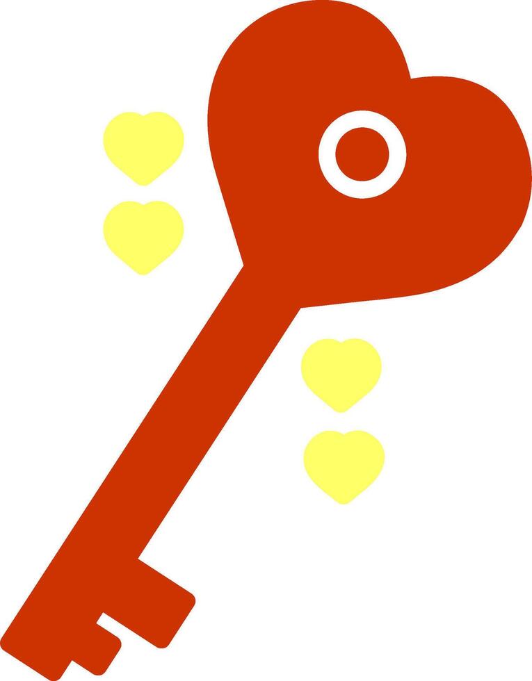 kärlek nyckel vektor ikon