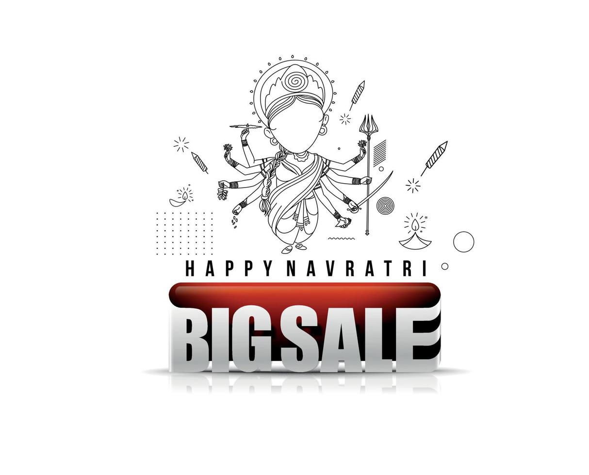 Happy Durga Puja Big Sale Banner, Vektor-Illustration. vektor