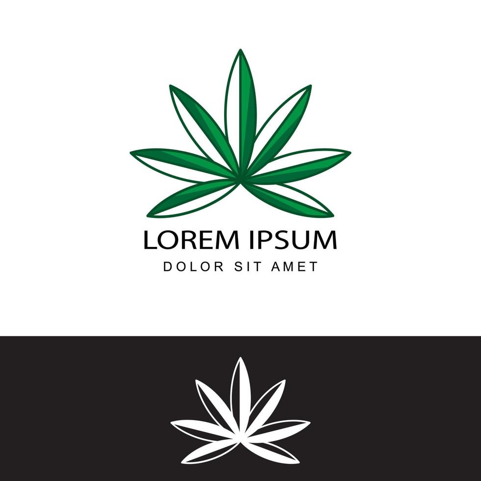 Cannabis-Logo-Vorlagen-Design-Vektor mit isoliertem Hintergrund vektor