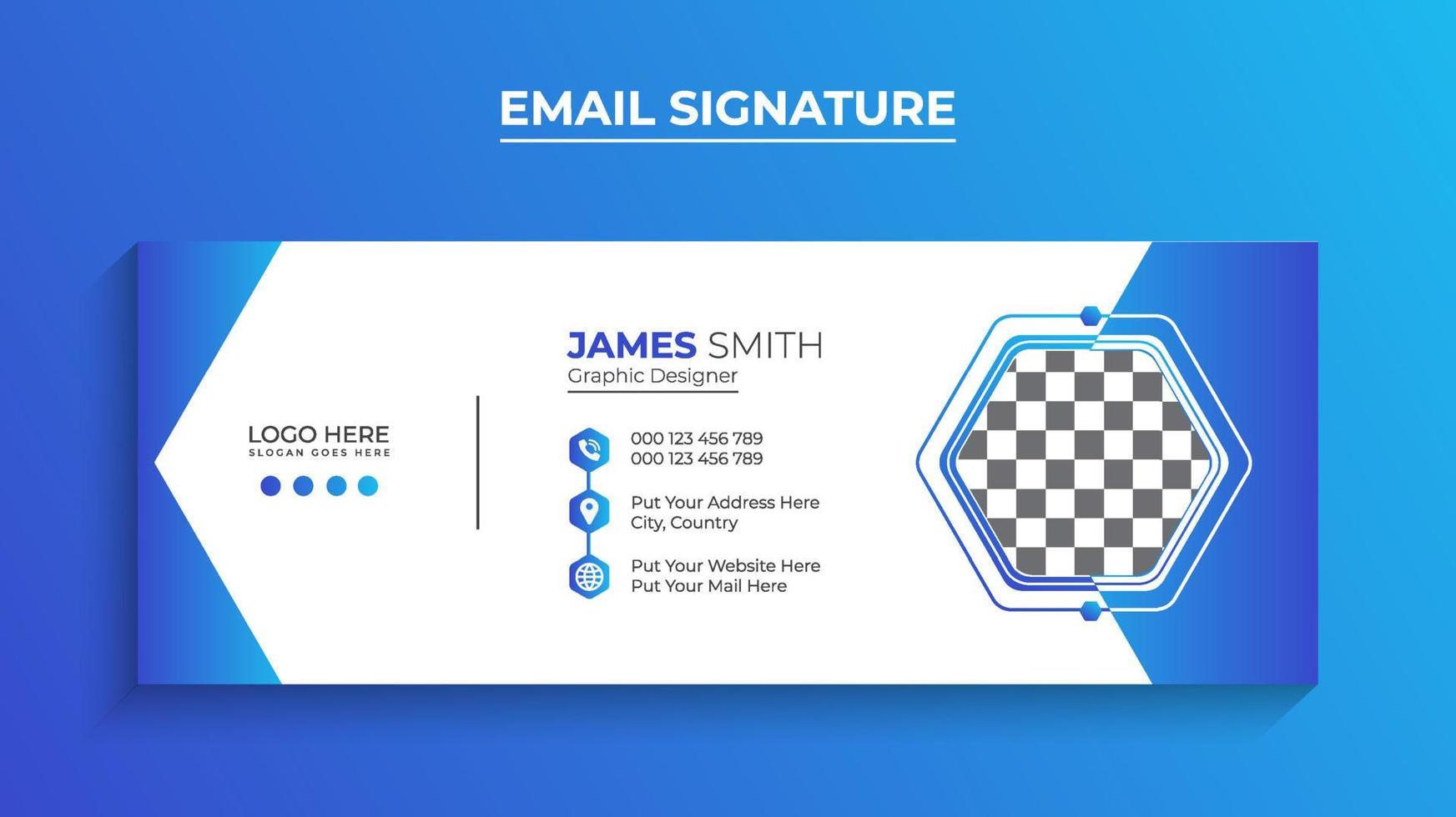 Professionelles modernes E-Mail-Signatur- oder E-Mail-Fußzeilen-Design-Pro-Download vektor