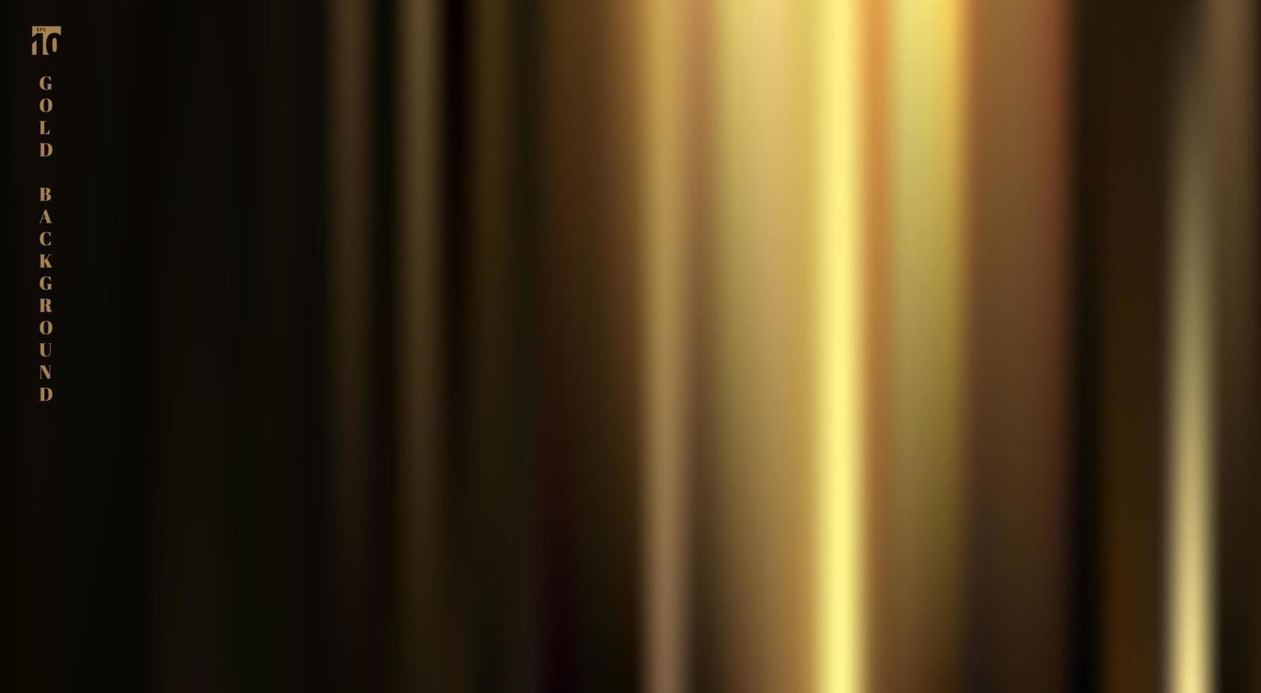 gyllene tyg med slät veck och veck framhäver djupa skuggor på svart bakgrund. vektor