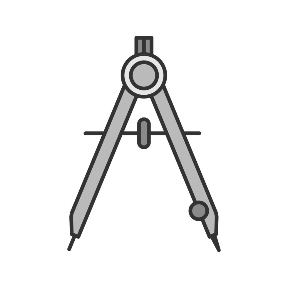 Kompass-Farbsymbol zeichnen. Teiler. Abfassung. isolierte Vektorillustration vektor