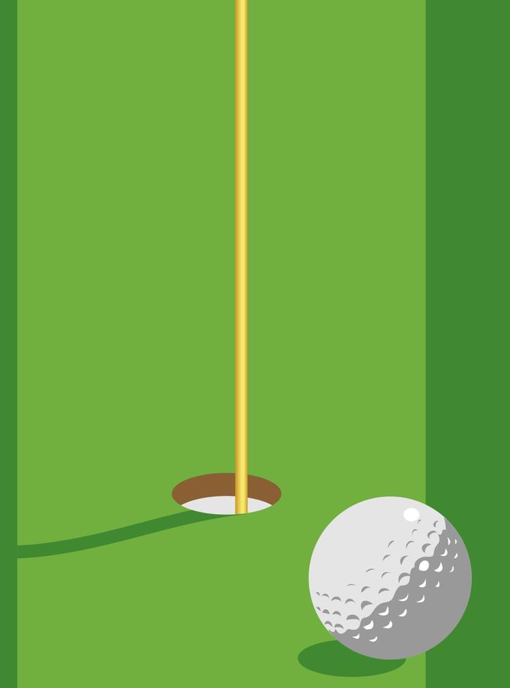 Golfball rollt in Richtung Loch vektor