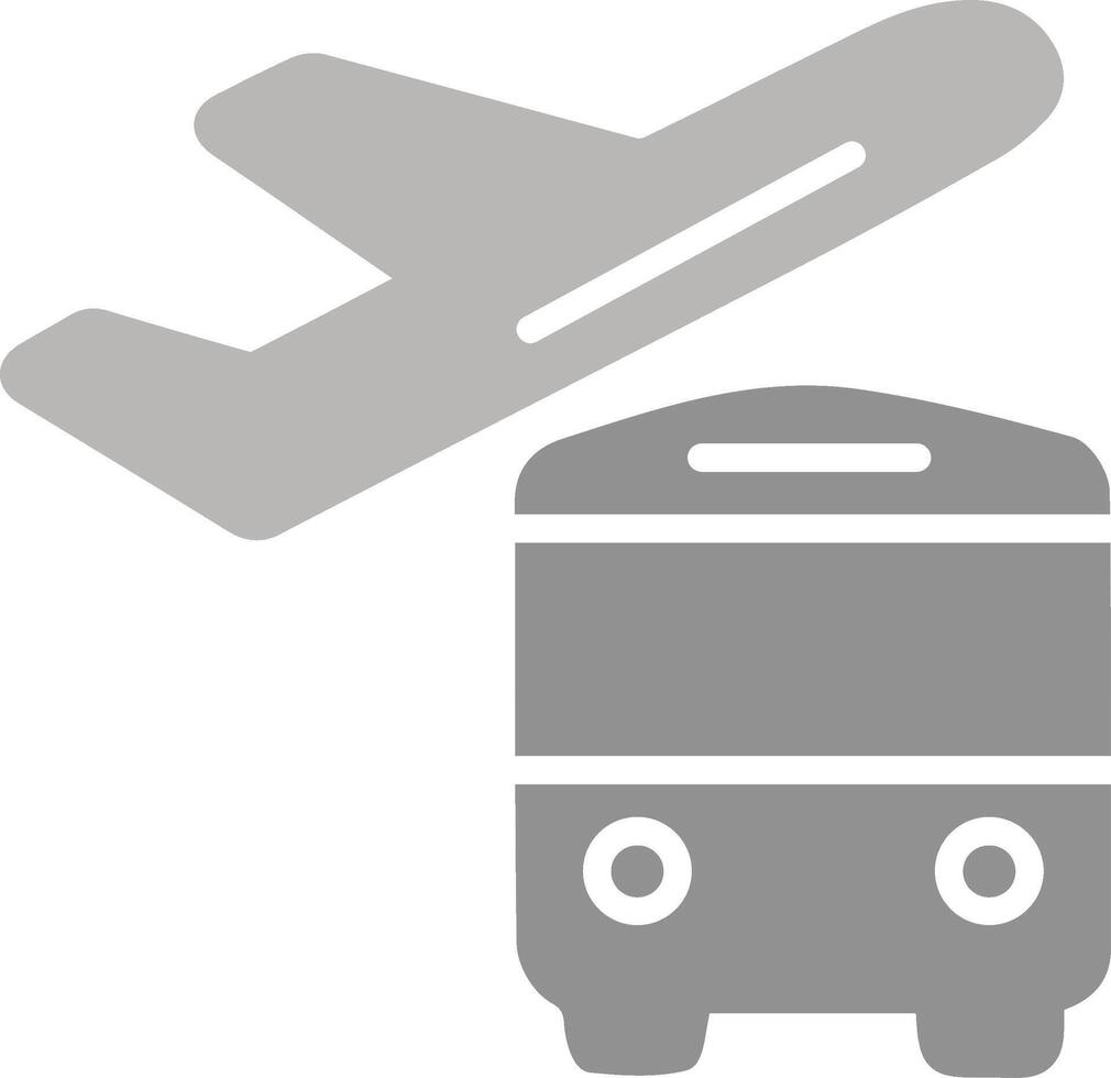 Bus auf dem Vektorsymbol des Flughafens vektor