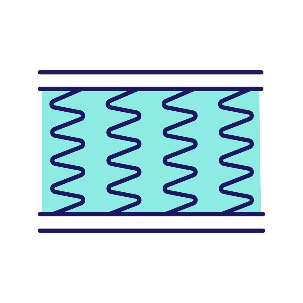 Federkernmatratze Farbsymbol. orthopädische Schlaffederkernmatratze ausgeschnitten. Bettzeug. isolierte Vektorillustration vektor