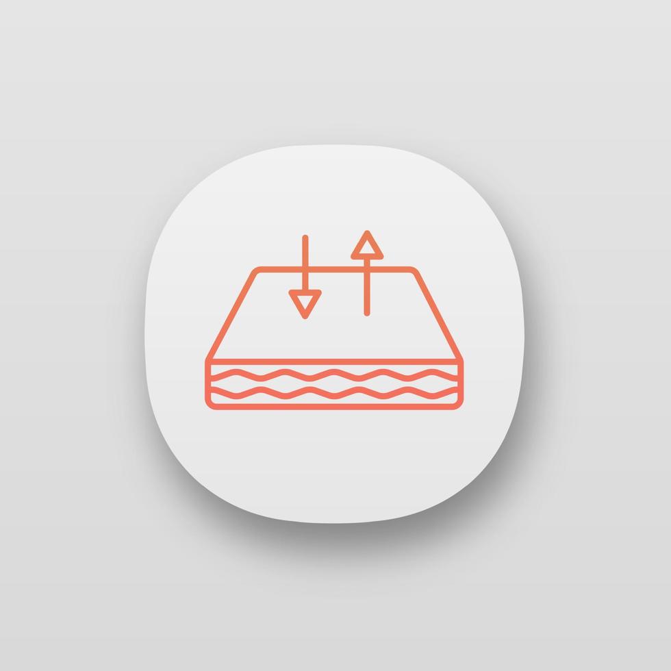 appikon för andningsbar madrass. spjälsängsmadrass med andningsbart överdragstyg. luftcirkulation. ui ux användargränssnitt. webb- eller mobilapplikation. vektor isolerade illustration