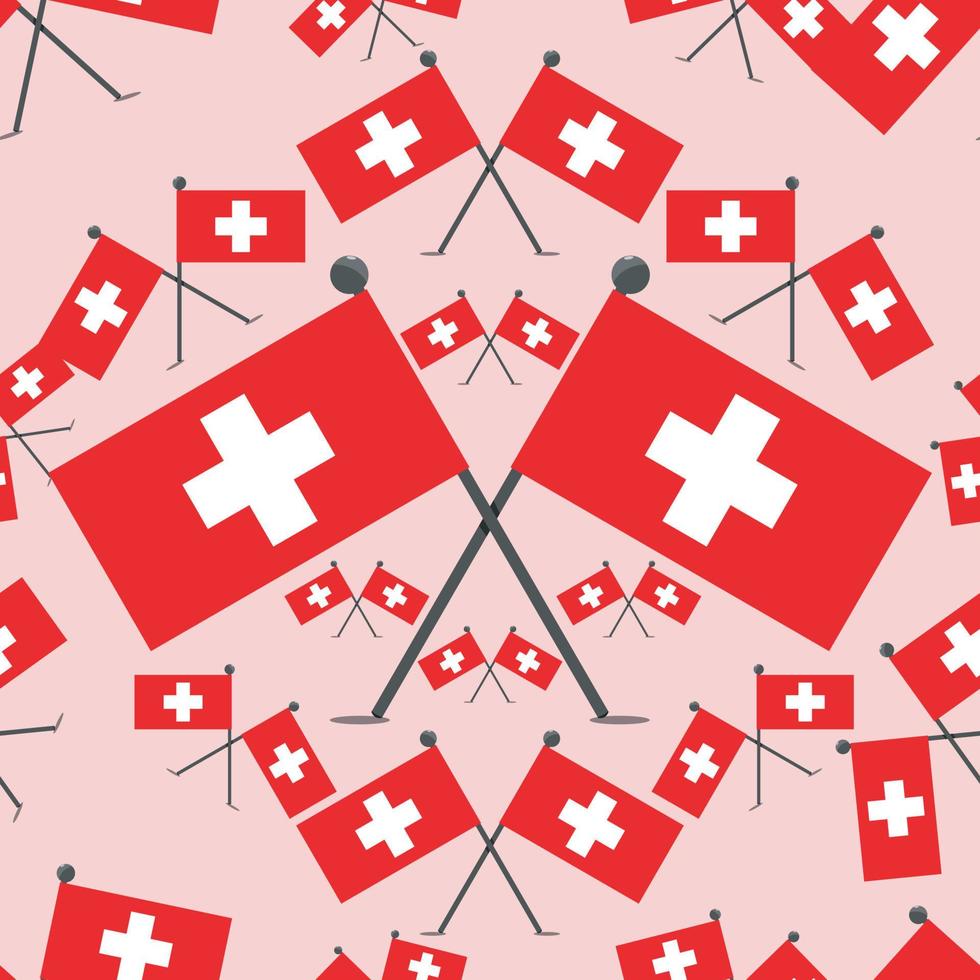 Vektor-Illustration Muster Schweizer Flaggen vektor