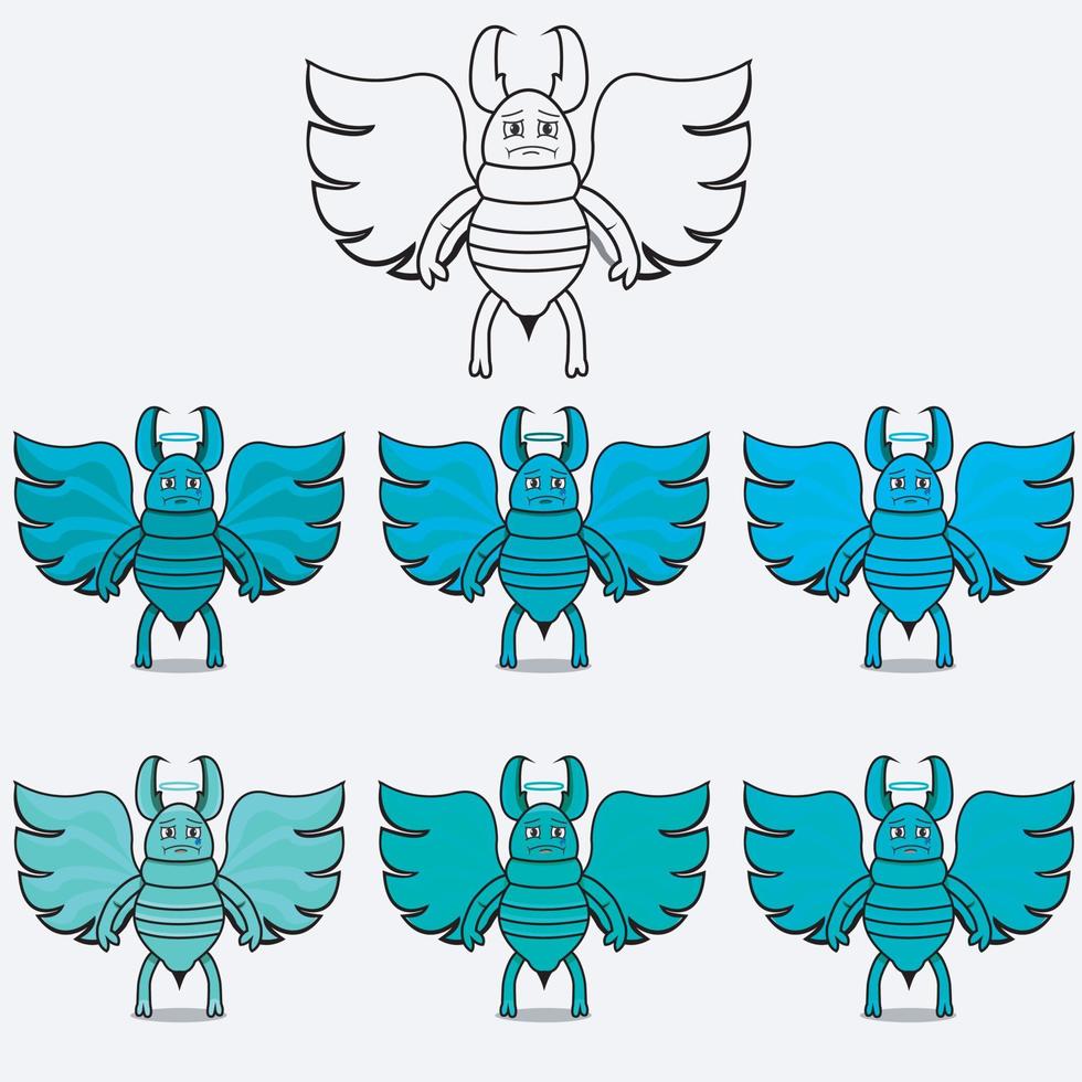 sechs Farben Engel Termiten Termmite Maskottchen Charakter vektor