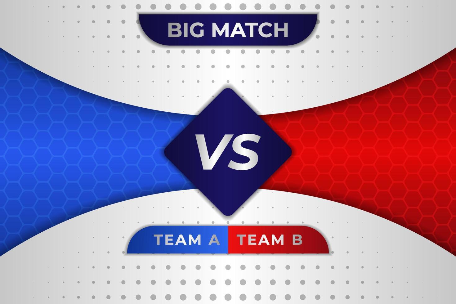 Modern versus Sport Match Battle Competition glänzend rot und blau auf weißem Hintergrund vektor