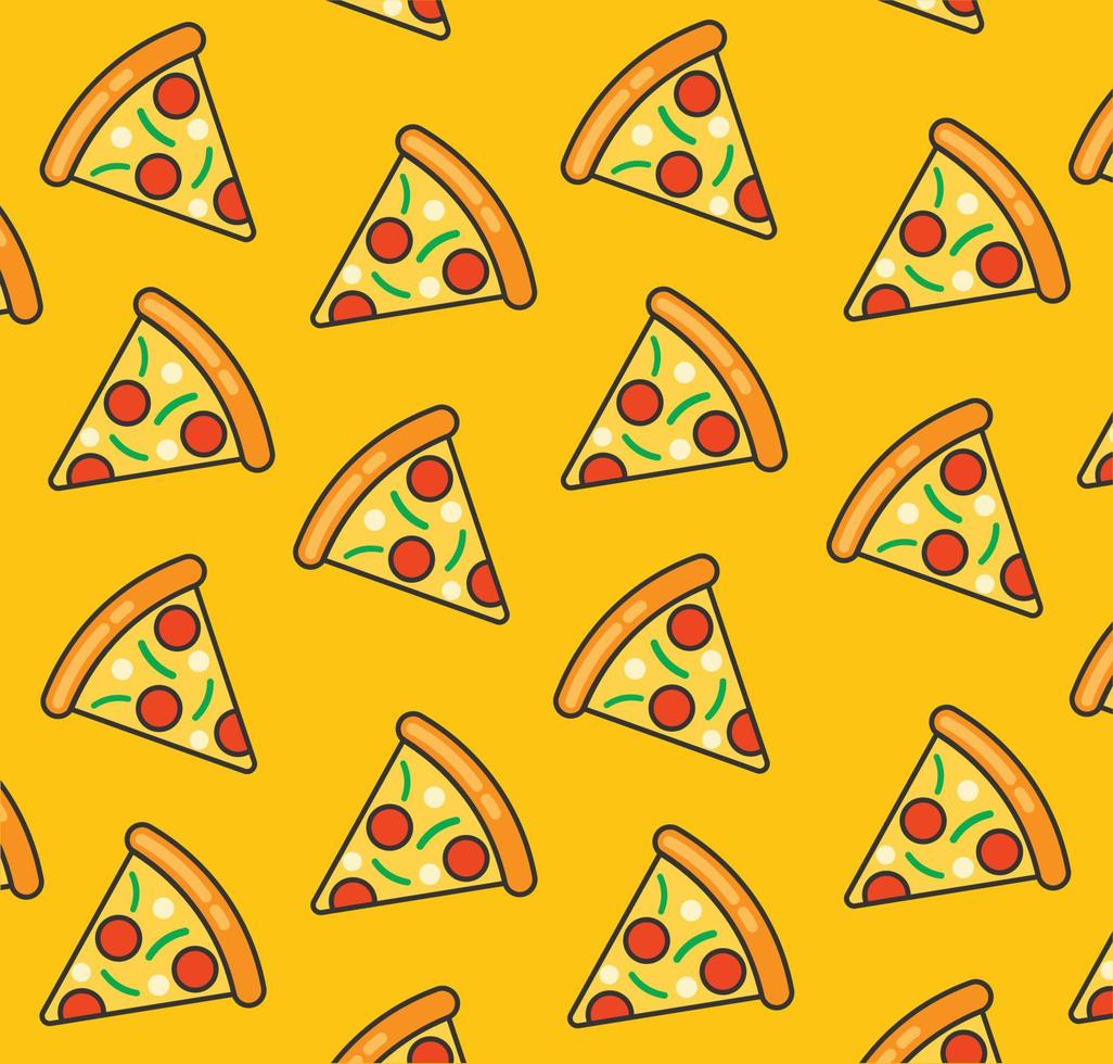 pizza skiva mönster bakgrund. vektor illustration