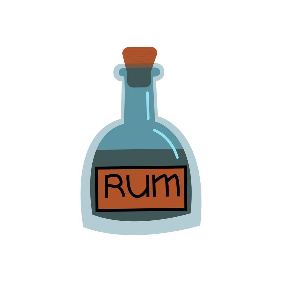 Flasche Rum. starkes alkoholisches Getränk. Vektor-Illustration isoliert vektor