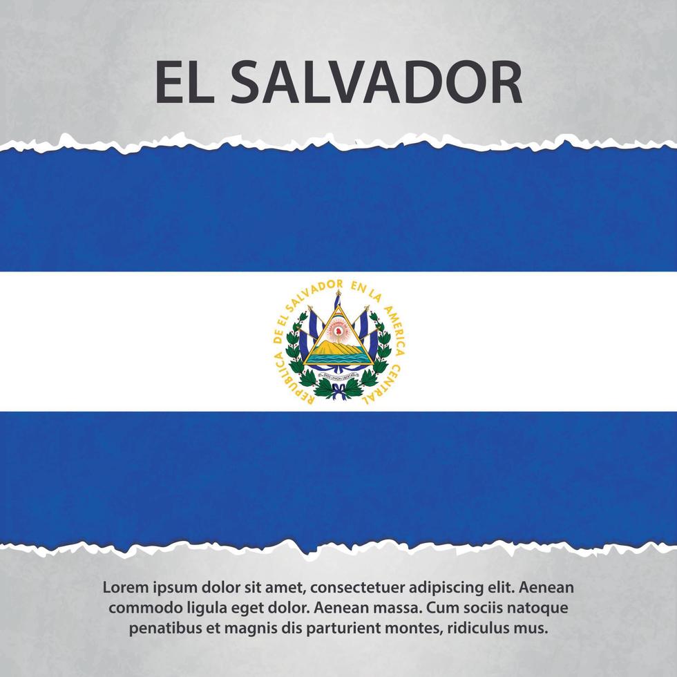 el salvadors flagga på trasigt papper vektor