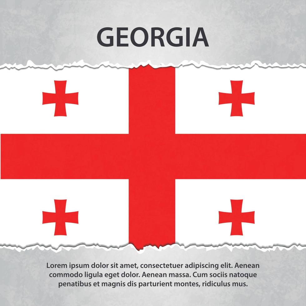 Georgien-Flagge auf zerrissenem Papier vektor