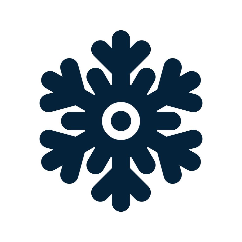 Schneeflocke-Silhouette. Weihnachten und Winter traditionelles Symbol für Logo, Web, Druck, Aufkleber, Emblem, Gruß- und Einladungskartendesign und Dekoration vektor