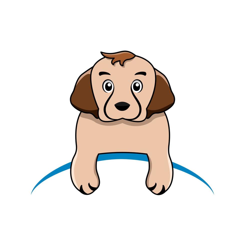 Cartoon-Hund-Gesicht. Vektor-Illustration isoliert auf weißem Hintergrund. Designvorlage für Tierlogos. vektor