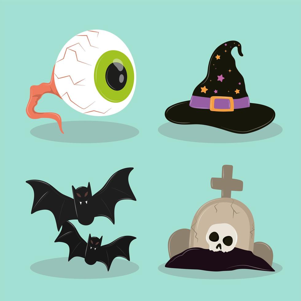 ikoner för halloween vektor
