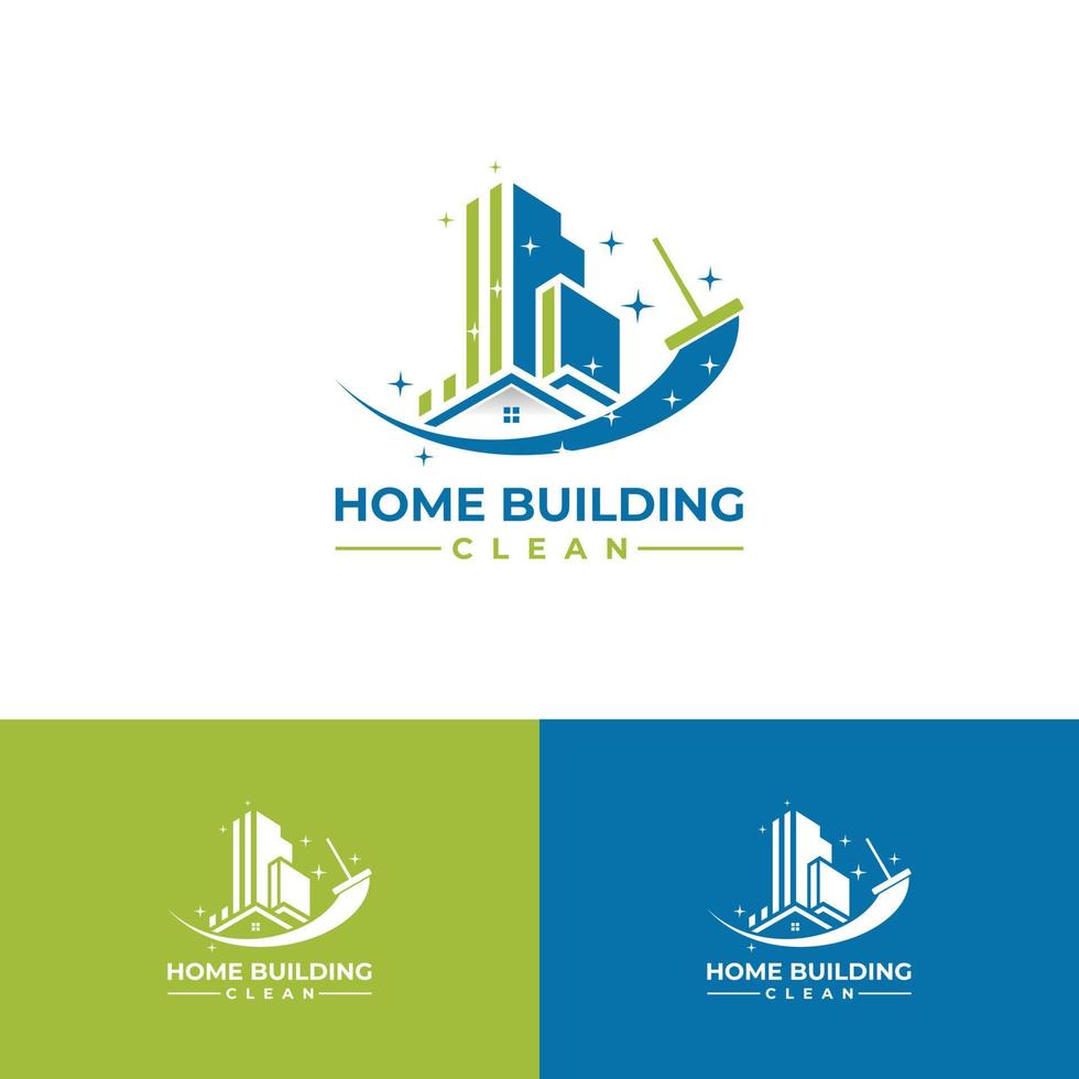 Haus und Gebäude sauber Logo Design Immobilien Vektor Icon Illustration Design