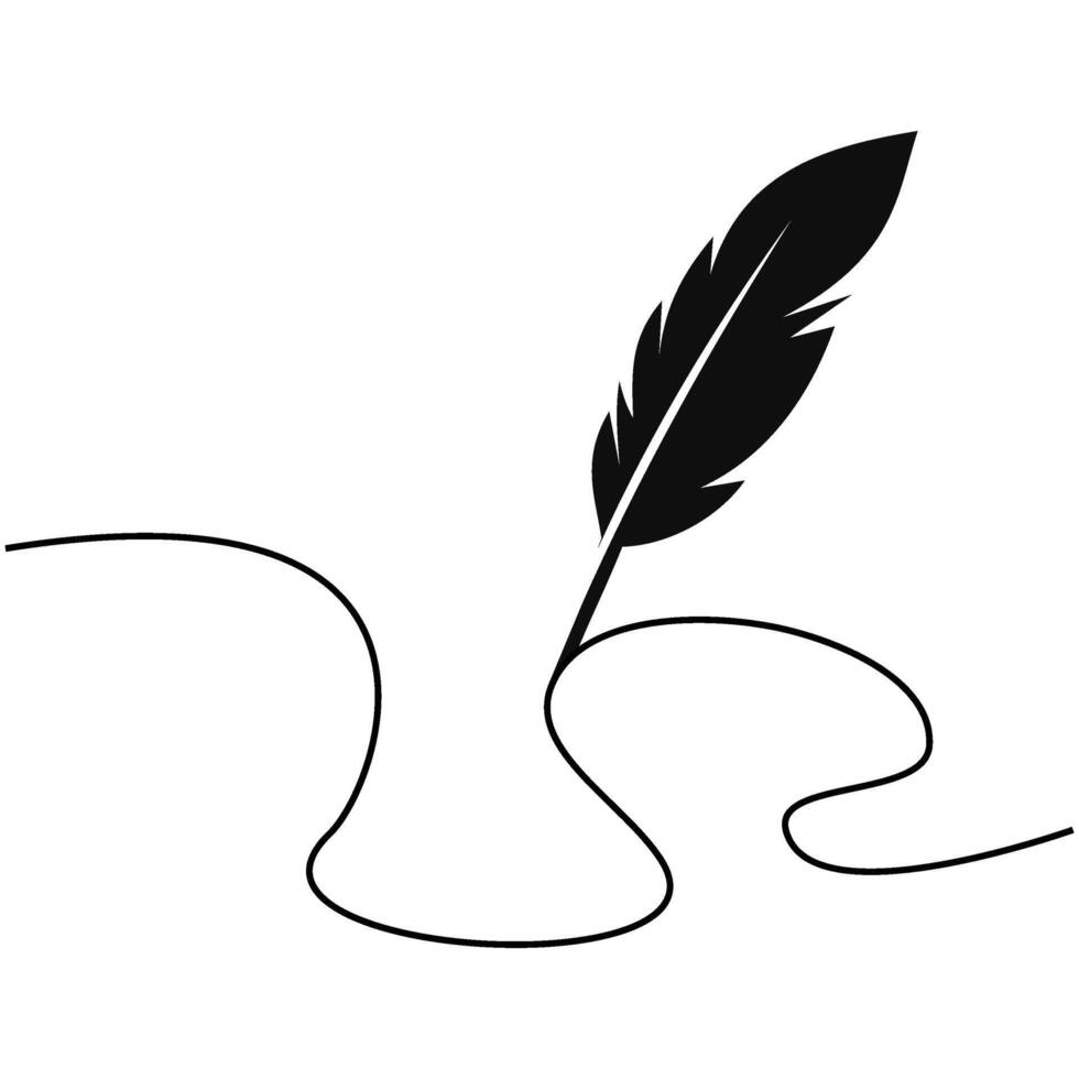 hipster årgång fjäder gåspenna penna logotyp illustration vektor