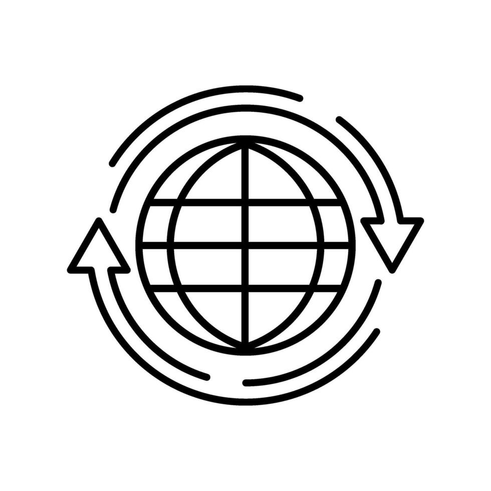 värld rotation design logotyp mall illustration vektor