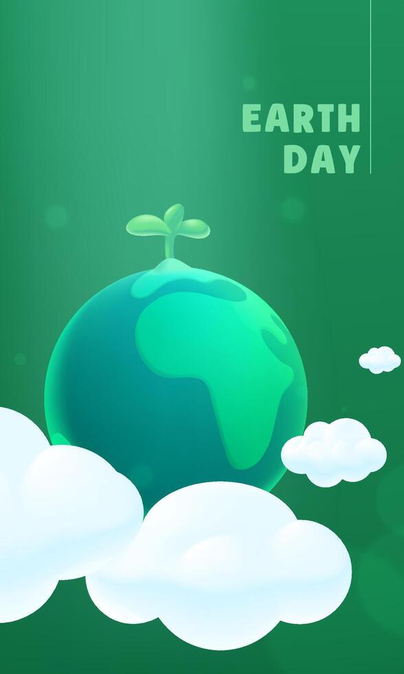 vertikal illustration av jord dag firande vektor