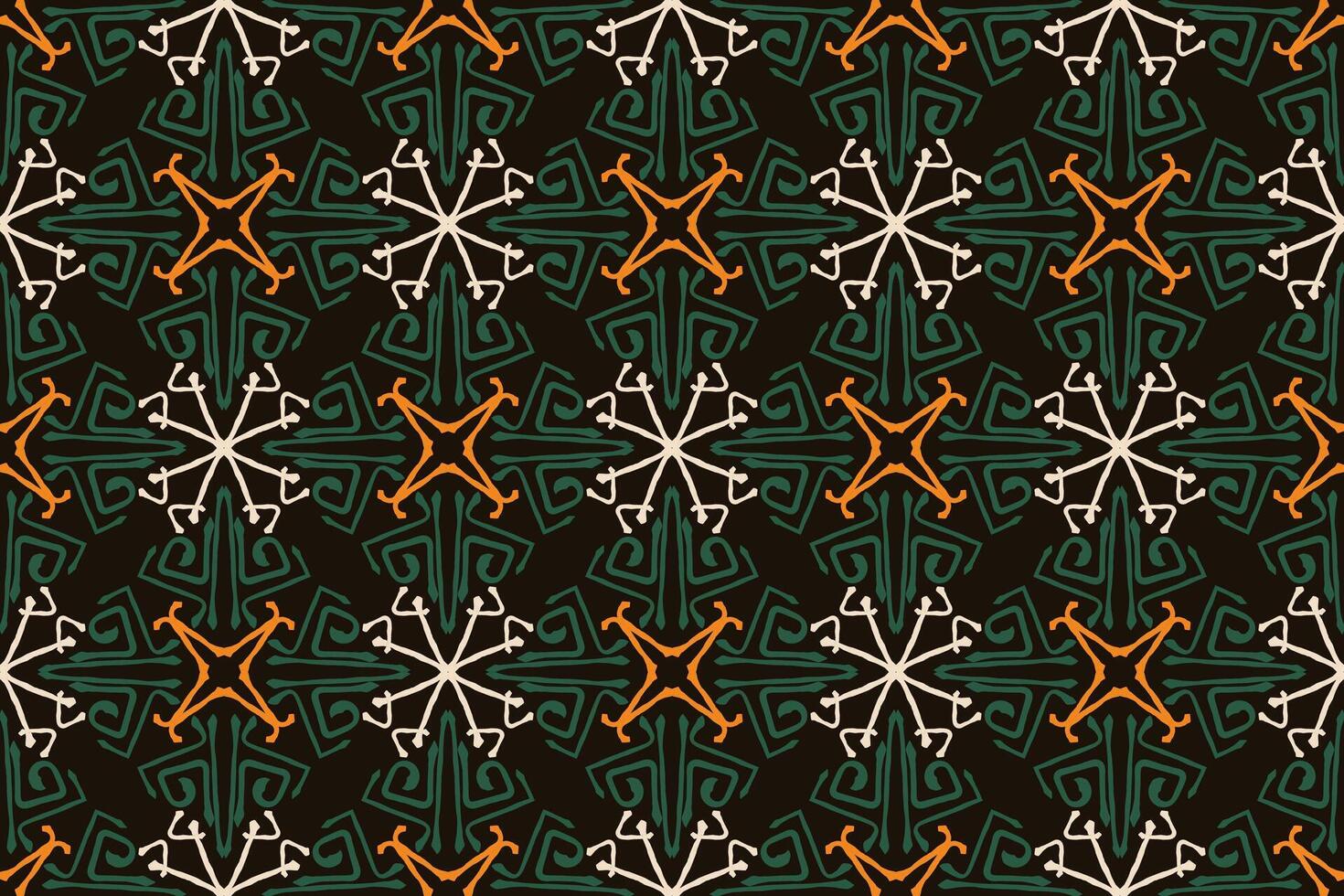 Muster mit Blumen- und geometrisch Elemente. sich überschneiden gebogen und Gerade Fett gedruckt Streifen Bildung abstrakt Blumen- Ornament. Vektor Hintergrund zum Design. nahtlos dekorativ Gitter zum Jalousie.