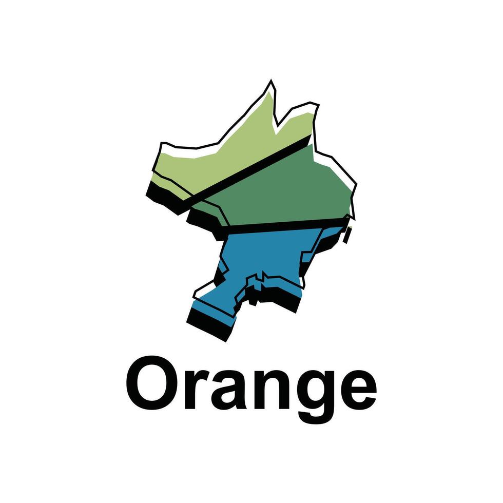 Karta av orange design illustration, vektor symbol, tecken, översikt, värld Karta internationell vektor mall på vit bakgrund