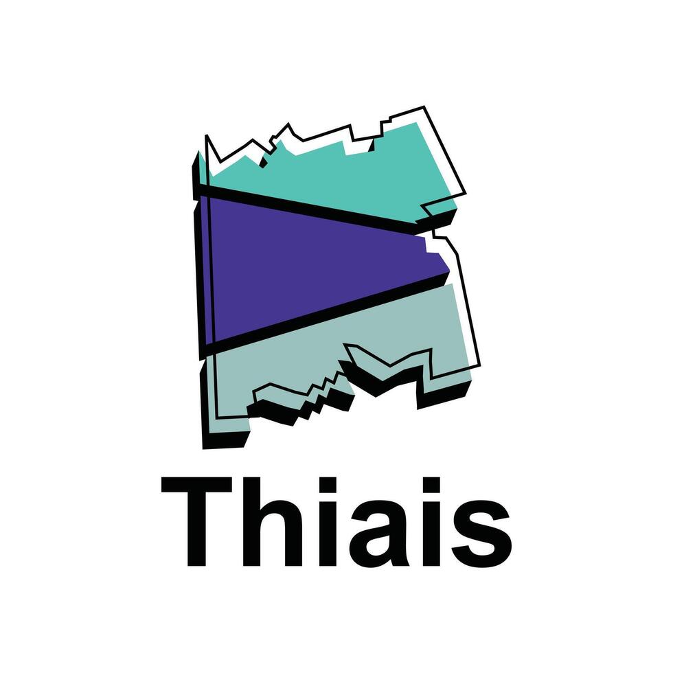 Karte Stadt von thiais Design Illustration, Vektor Symbol, Zeichen, Umriss, Welt Karte International Vektor Vorlage auf Weiß Hintergrund