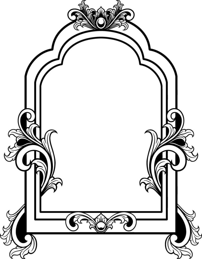 Ornament Rahmen zum Hochzeit schwarz und Weiß vektor