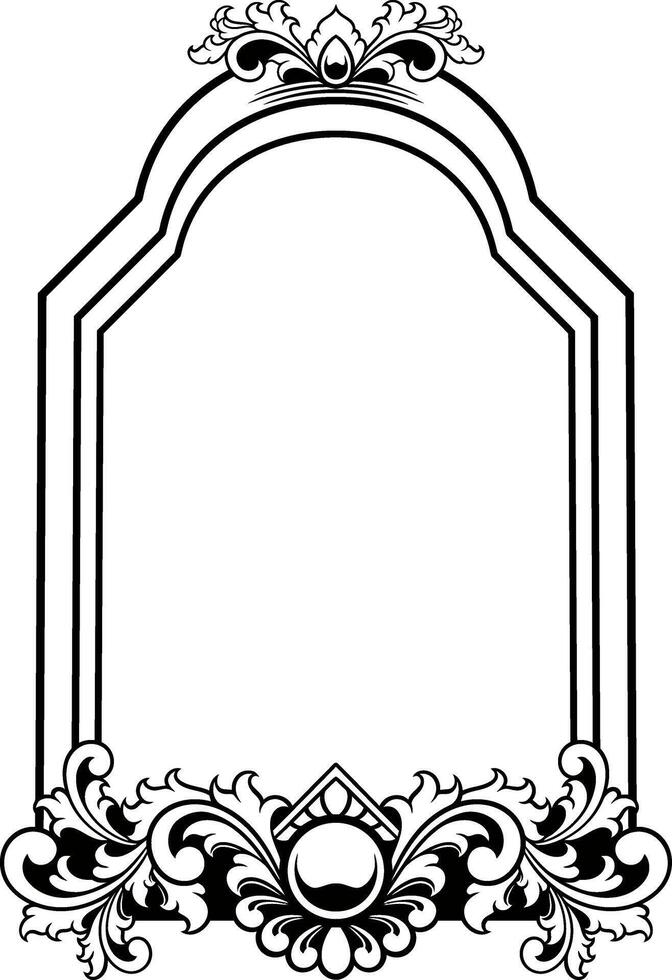 Ornament Rahmen zum Hochzeit schwarz und Weiß vektor