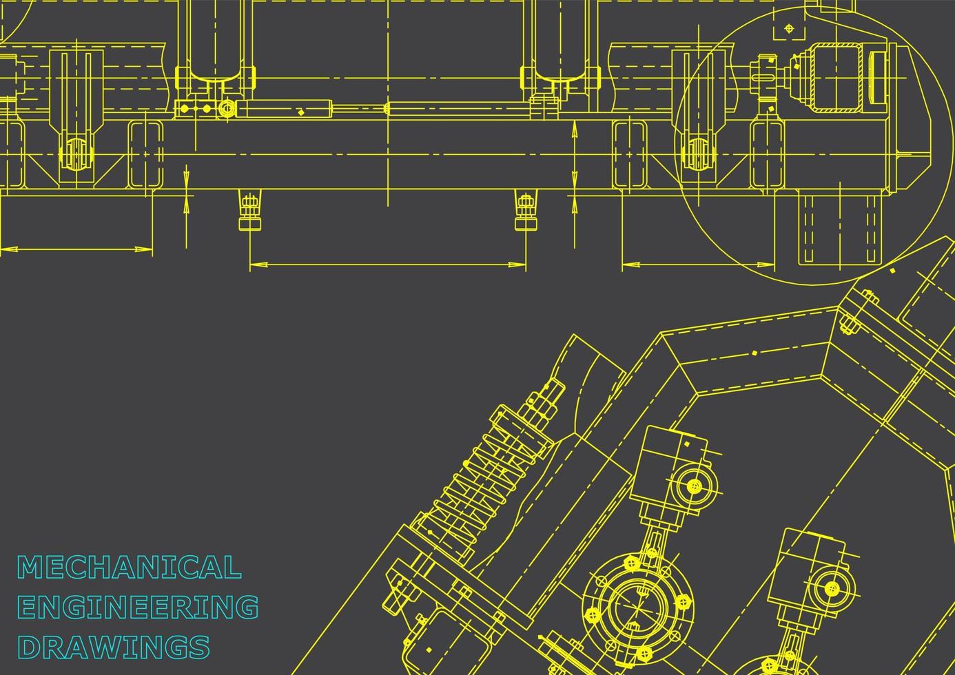 Entwurf. Vektor-Engineering-Illustration. Abdeckung, Flyer, Banner, Hintergrund. Zeichnungen des Instrumentenbaus. Maschinenbau Zeichnung. technische Illustrationen vektor