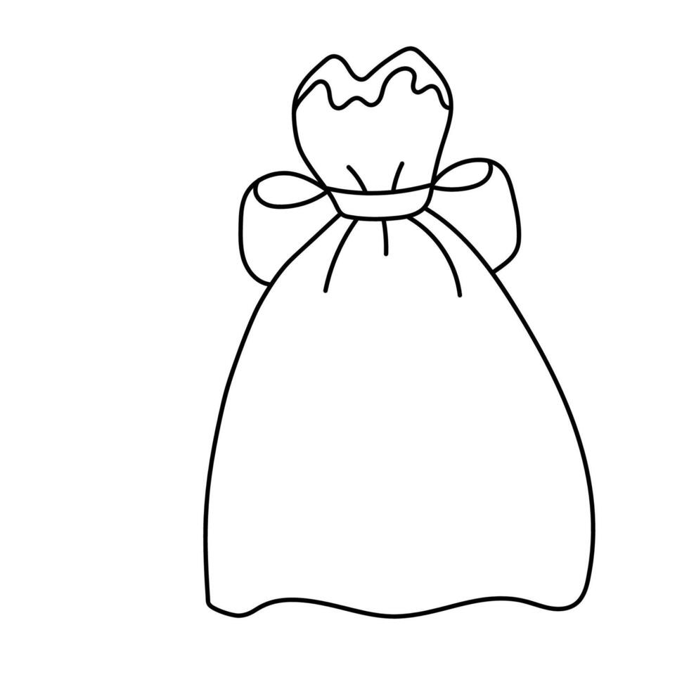 Hochzeit kleid.vektor Illustration im Gekritzel Stil. vektor